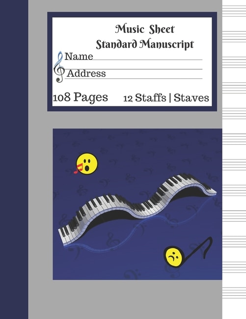 Couverture_Music Sheet Standard Manuscript -108 Pages 12 Staffs - Staves