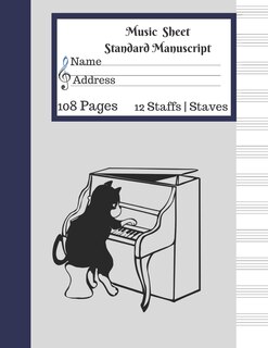 Couverture_Music Sheet Standard Manuscript -108 Pages 12 Staffs - Staves