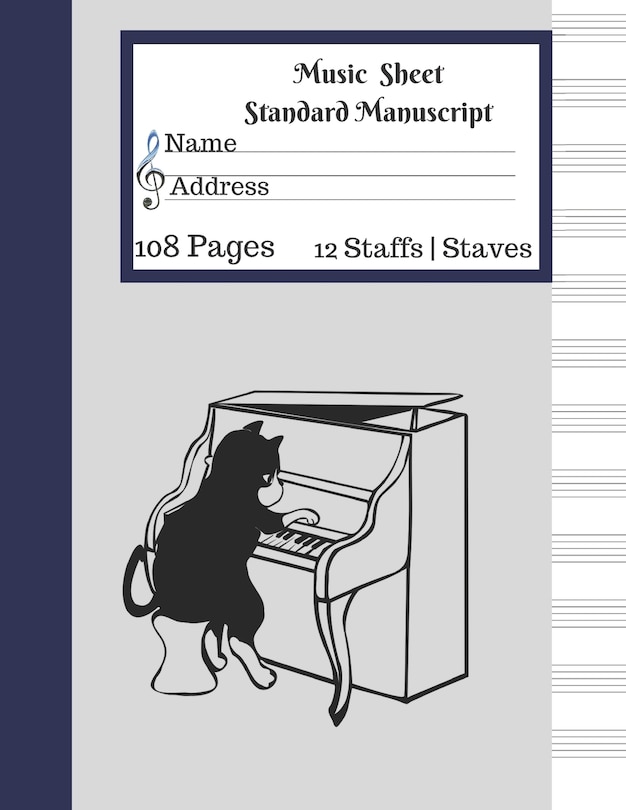 Couverture_Music Sheet Standard Manuscript -108 Pages 12 Staffs - Staves