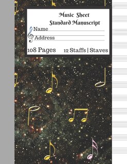 Couverture_Music Sheet Standard Manuscript -108 Pages 12 Staffs - Staves