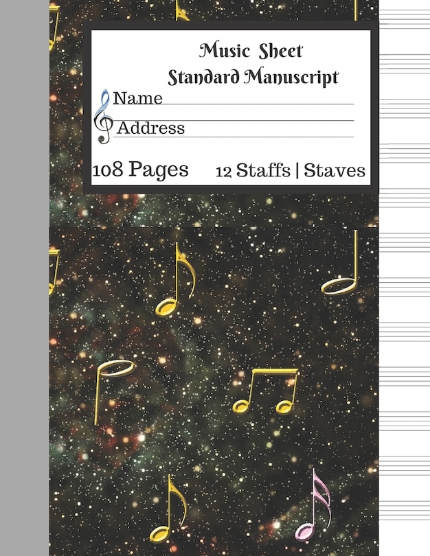 Couverture_Music Sheet Standard Manuscript -108 Pages 12 Staffs - Staves