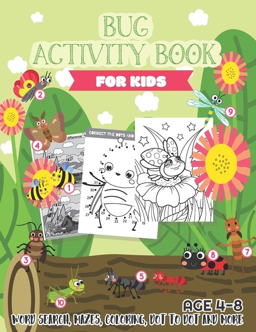 Front cover_Bug Activity Book for Kids Ages 4-8