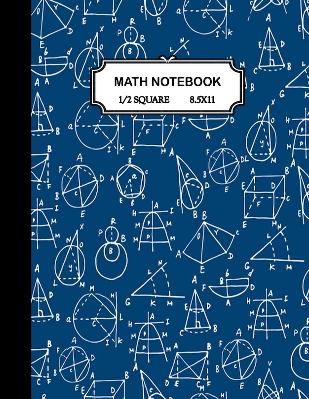 Math notebook: 1/2 inch Square Graph paper pages and White Paper-kids, girls, boys, teens -100 pages large(8.5x11)