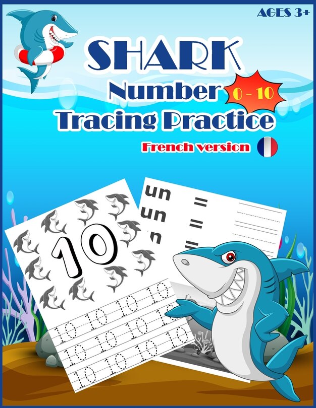 Front cover_SHARKSNUMBER Tracing Practice (french version)