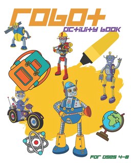 Front cover_Robot Activity Book For Ages 4-8