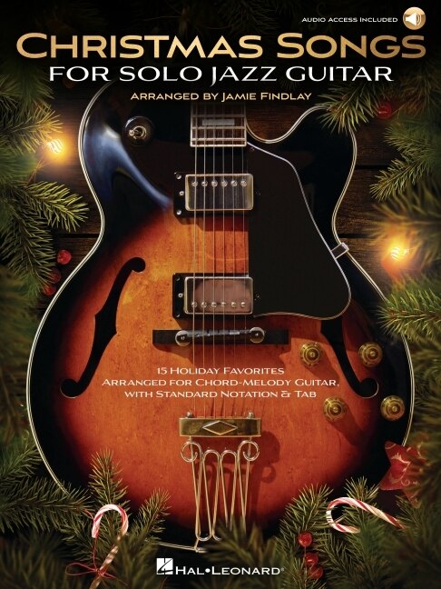 Front cover_Christmas Songs For Solo Jazz Guitar: 15 Arrangements With Online Audio Demos
