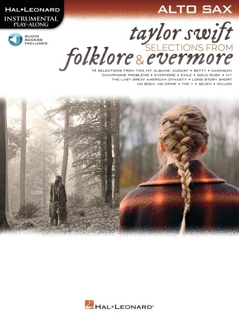 Front cover_Taylor Swift - Selections From Folklore & Evermore: Alto Sax Play-along Book With Online Audio