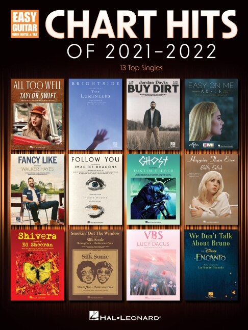 Front cover_Chart Hits of 2021-2022: 13 Top Singles Arranged for Easy Guitar with Lyrics