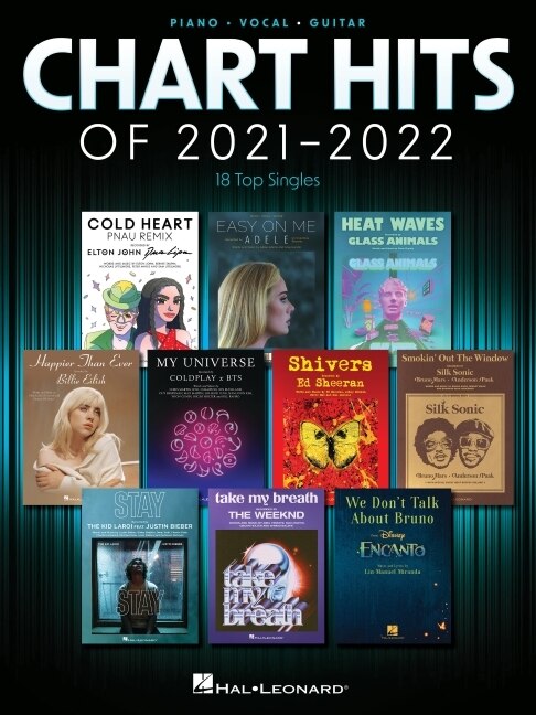 Front cover_Chart Hits Of 2021-2022: 18 Top Singles Arranged For Piano/vocal/guitar