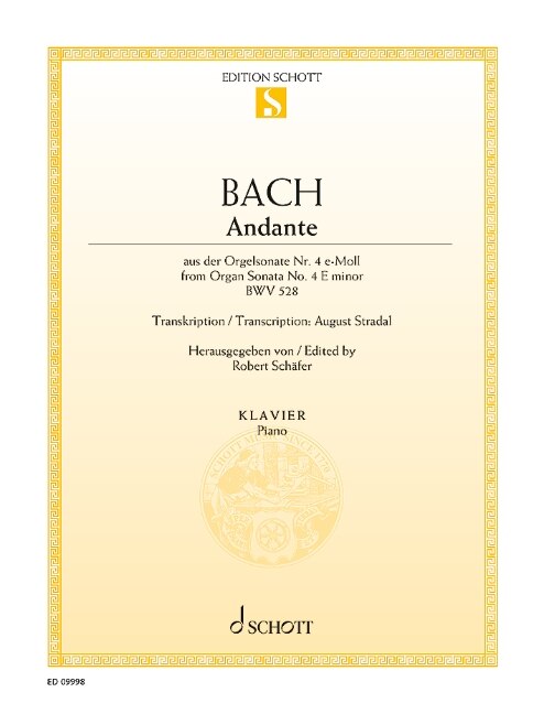Front cover_Andante from Organ Sonata No. 4 E Minor BWV 528 for Piano