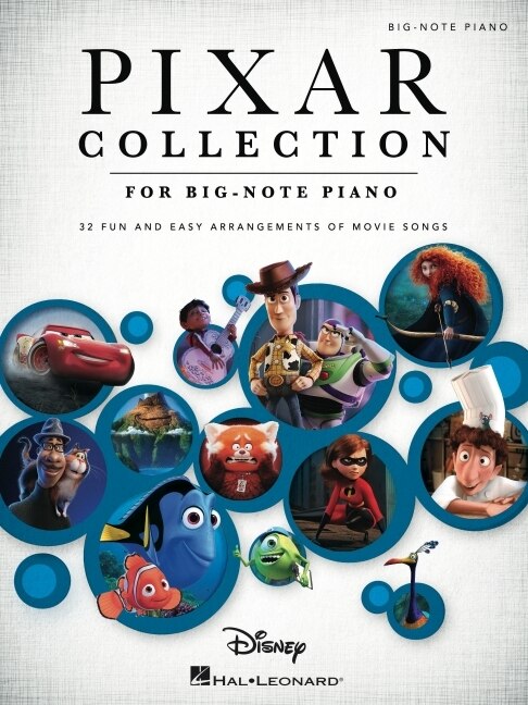 Front cover_Pixar Collection: 32 Songs from Contemporary Animated Classics Arranged for Big-Note Piano with Lyrics