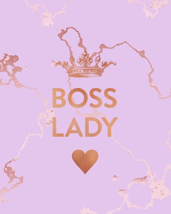 Boss Lady: Inspirational Quote Notebook, Beautiful Pink Marble and Rose Gold - 8 x 10, 120 College Ruled Pages