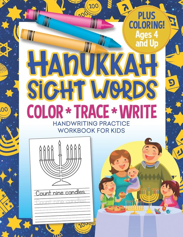 Front cover_Hanukkah Sight Words Handwriting Practice Workbook for Kids