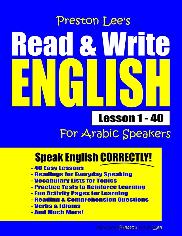 Front cover_Preston Lee's Read & Write English Lesson 1 - 40 For Arabic Speakers