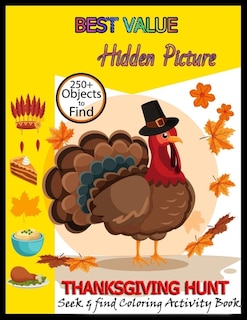 Front cover_BEST VALUE Hidden Picture THANKSGIVING HUNT seek & find Coloring Activity Book