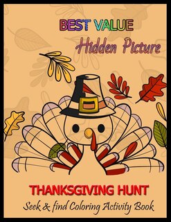Couverture_BEST VALUE Hidden Picture THANKSGIVING HUNT Seek & Find Coloring Activity Book