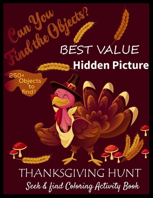 Couverture_BEST VALUE Hidden Picture THANKSGIVING HUNT Seek & Find Coloring Activity Book