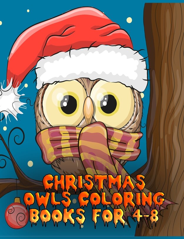 Front cover_christmas owls coloring books for 4-8