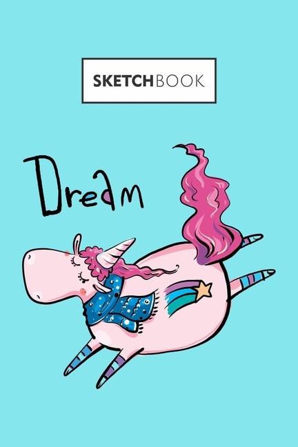 Sketchbook: Turquoise Doodle Notebook - Nice Unicorn Theme Drawing Book - 6x9 inches, 100 pages