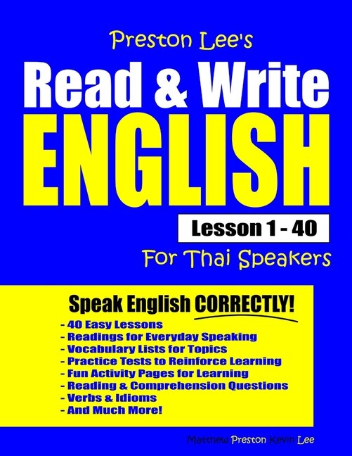 Couverture_Preston Lee's Read & Write English Lesson 1 - 40 For Thai Speakers