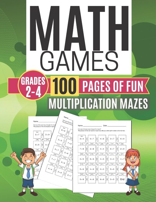 Couverture_Math Games MULTIPLICATION MAZES 100 Pages of Fun Grades 2-4