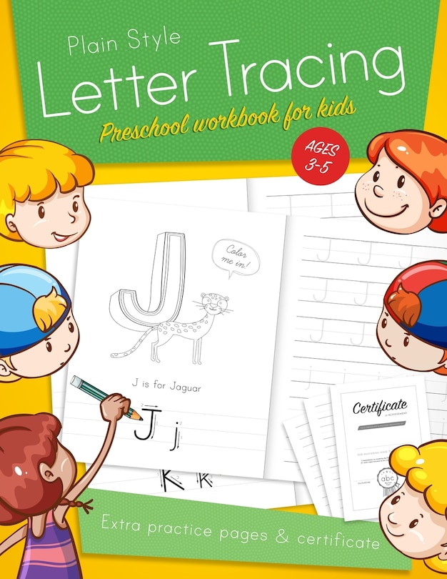 Front cover_Letter Tracing Preschool workbook for kids ages 3-5