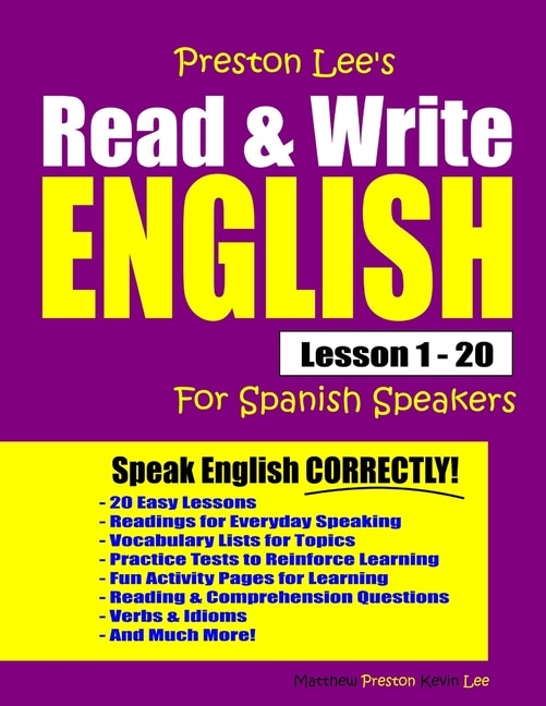 Preston Lee's Read & Write English Lesson 1 - 20 For Spanish Speakers