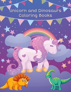 Front cover_Unicorn and Dinosaurs Coloring Books