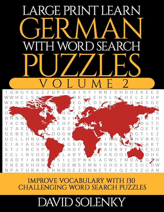 Front cover_Large Print Learn German with Word Search Puzzles Volume 2