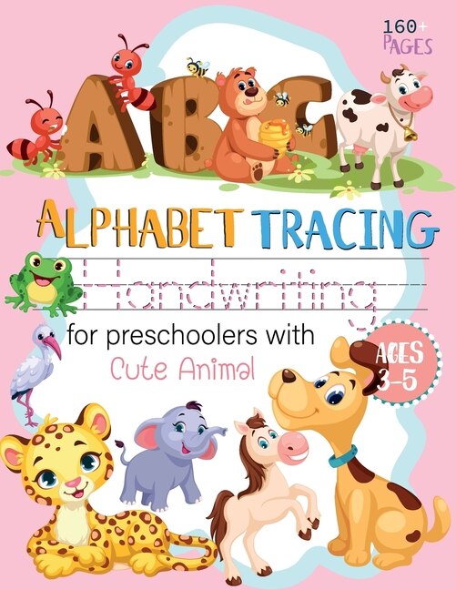 Front cover_ABC Alphabet Handwriting tracing for preschoolers with Cute Animal ages 3-5