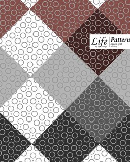 Chekered Bubbles Square Grid, Quad Ruled, Composition Notebook, 100 Sheets, Large Size 8 X 10 Inch Coffee Cover