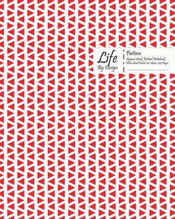 Front cover_Traingle Pattern Square Grid, Quad Ruled, Composition Notebook, 100 Sheets, Large Size 8 X 10 Inch Red Cover