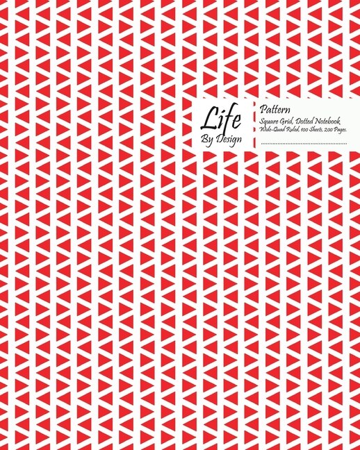 Front cover_Traingle Pattern Square Grid, Quad Ruled, Composition Notebook, 100 Sheets, Large Size 8 X 10 Inch Red Cover