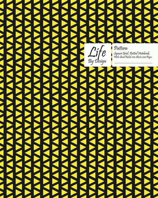 Front cover_Traingle Pattern Square Grid, Quad Ruled, Composition Notebook, 100 Sheets, Large Size 8 X 10 Inch Yellow Cover