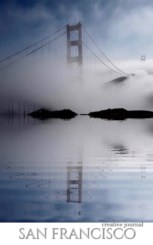 San Francisco stunning golden gate bridge reflections Blank white page Creative Journal: San Francisco golden gate bridge reflections Creative Journal