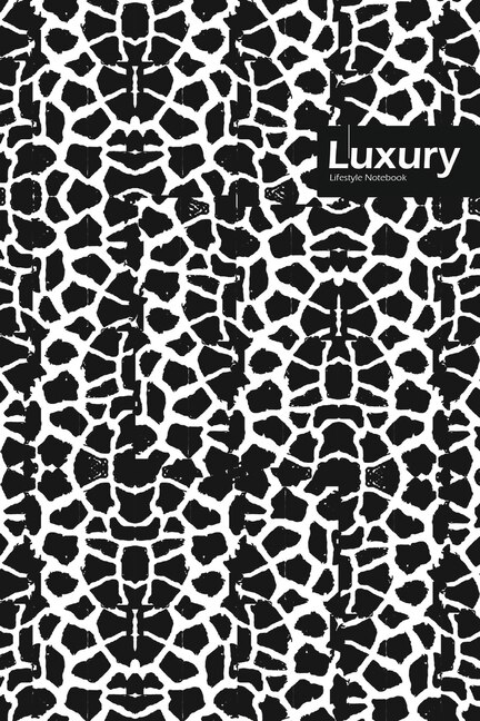 Luxury Lifestyle, Animal Print, Write-in Notebook, Dotted Lines, Wide Ruled, Medium Size 6 X 9 Inch, 288 Pages (black)