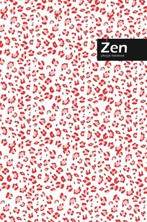 Zen Lifestyle, Animal Print, Write-in Notebook, Dotted Lines, Wide Ruled, Medium Size 6 X 9 Inch (red)