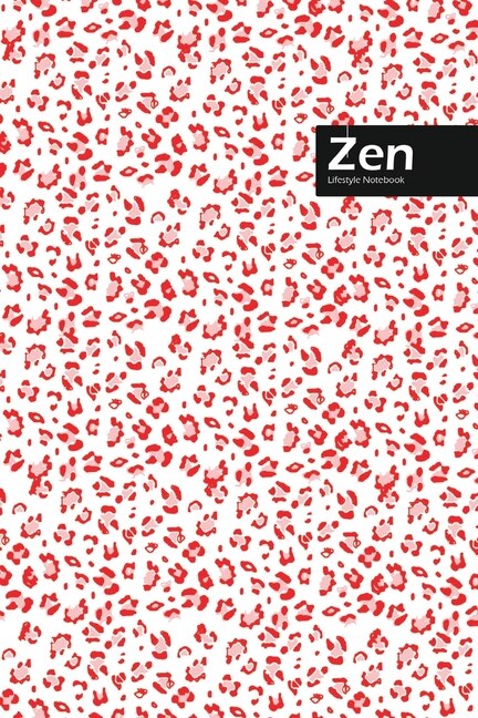 Zen Lifestyle, Animal Print, Write-in Notebook, Dotted Lines, Wide Ruled, Medium Size 6 X 9 Inch (red)