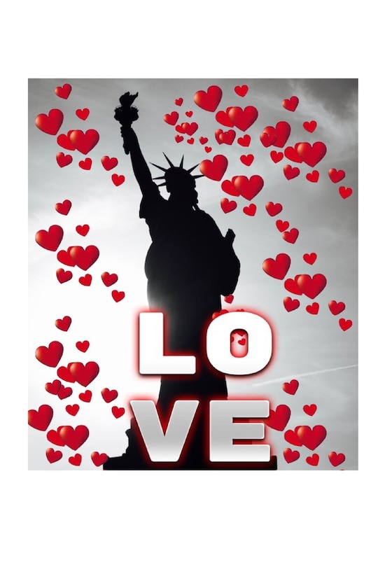 Front cover_Statue Of Liberty Valentine's heart creative blank love journal
