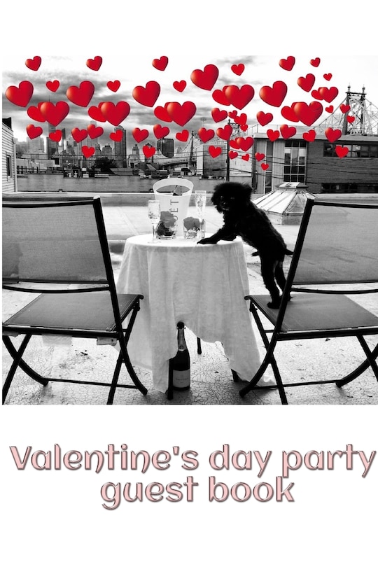 Front cover_valentine's day pom doggy cuteness party blank guest book