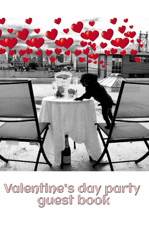 Front cover_valentine's day pom doggy cuteness party blank guest book