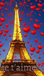 Couverture_Je T'aime Eiffel Tower Red Hearts Creative Blank Journal