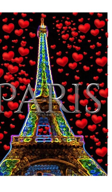 Couverture_Paris Neon  Red Hearts Eiffel Tower  Creative Blank   Journal Valentine's  Edition