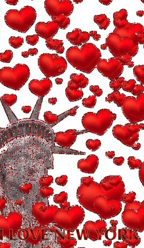 Couverture_Statue Of liberty I love New York red hearts glitter blank creative Valentine's Journal