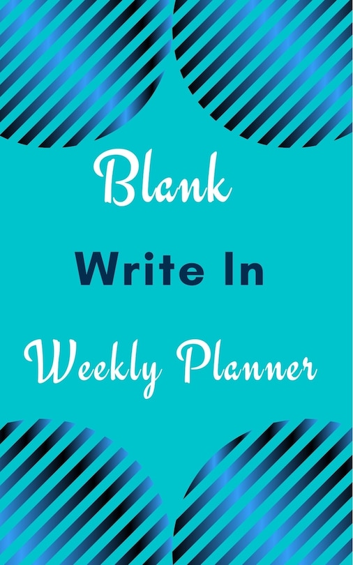 Front cover_Blank Write In Weekly Planner (light Blue Abstract Art)