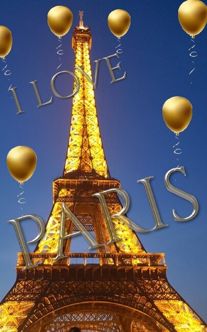 Couverture_I Love Paris Eiffel Tower Gold Ballon Creative Blank Journal