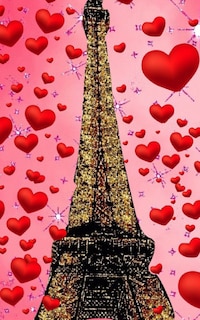 Front cover_Paris eiffel tower glitter glitter red hearts creative blank journal sir Michael designer edition