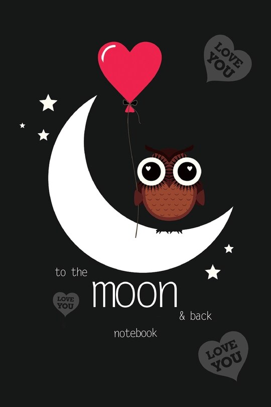Couverture_To The Moon And Back Notebook, Blank Write-in Journal, Dotted Lines, Wide Ruled, Medium (a5) 6 X 9 In (black)