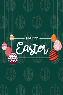 Front cover_Happy Easter Ii Notebook, Blank Write-in Journal, Dotted Lines, Wide Ruled, Medium (a5) 6 X 9 In (olive Green)