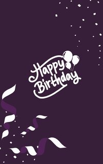Happy Birthday Notebook, Blank Write-in Journal, Dotted Lines, Wide Ruled, Medium (a5) 6 X 9 In (purple)